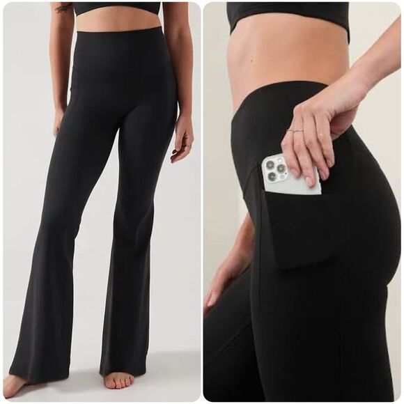 Athleta Salutation Stash High Rise Flare Pant in Black | Small - Picture 2 of 9